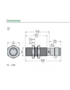 Sensor de proximidad inductivo 12..24VCC XS512B1PAM12 de Schneider 2