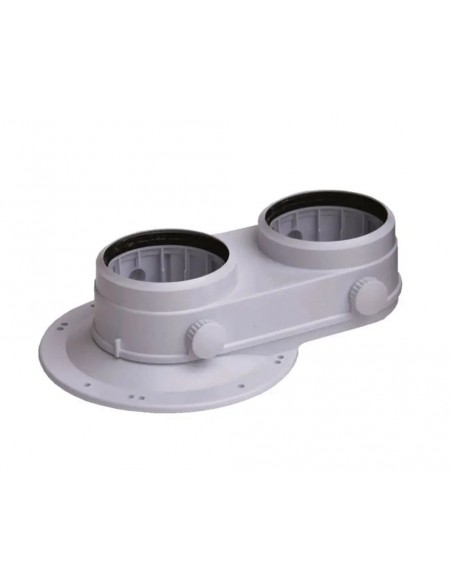 Adaptador excéntrico 80-80 con toma de análisis para calderas de condensación de Saunier Duval