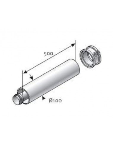 Tubo prolongación 60/100 X 0.5 mt. para calderas de condensación de Saunier Duval