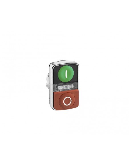 Cabeza pulsador doble lum verde-rojo ZB4BW7L3741 de Schneider