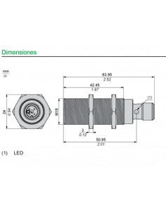Sensor de proximidad inductivo 12..24VCC XS118BLPAM12 de Schneider 2