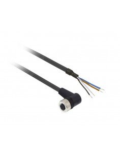 Conector hembra acodado M12  4 contactos con cable XZCP1241L10 de Schneider