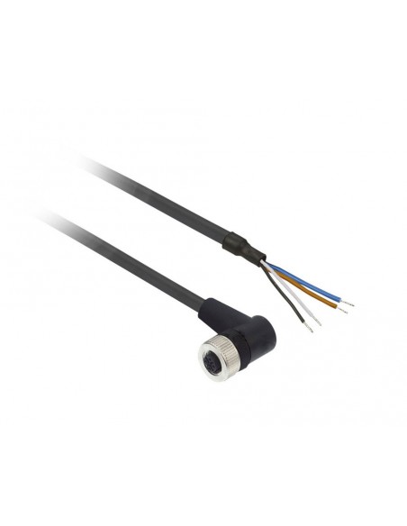 Conector hembra acodado M12  4 contactos con cable XZCP1241L10 de Schneider