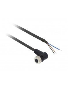 Conector hembra acodado M12  3 contactos con cable XZCP1340L5 de Schneider