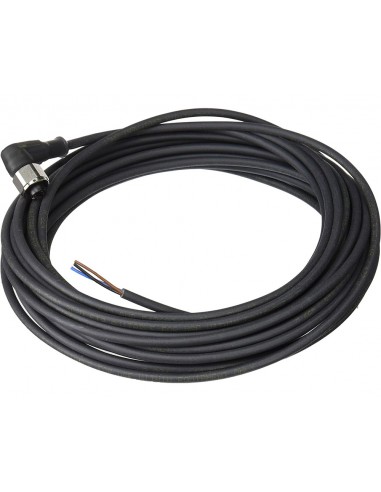 Conector hembra acodado M12 4 contactos con cable XZCP1241L2 de Schneider