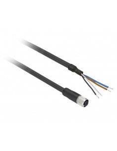 Conector hembra recto M12 4 contactos con cable XZCP1141L5 de Schneider