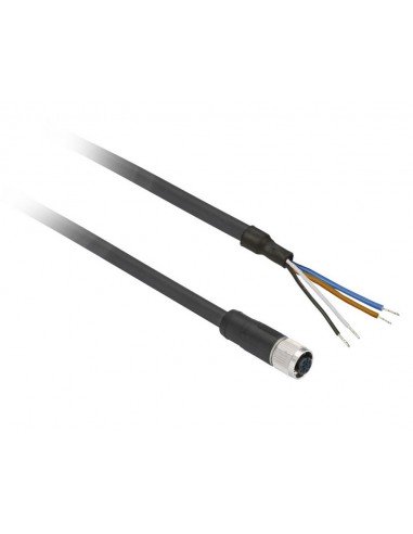 Conector hembra recto M12 4 contactos con cable XZCP1141L5 de Schneider
