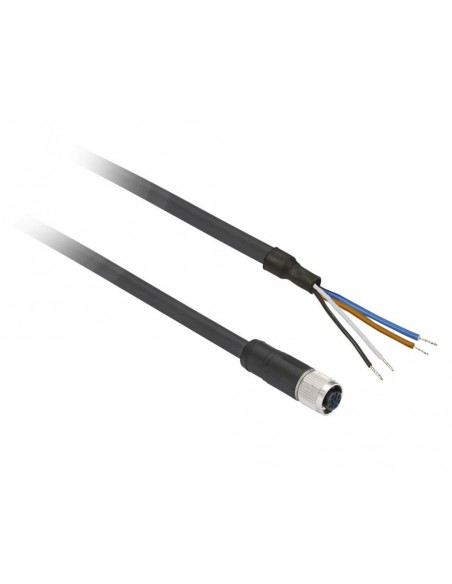 Conector hembra recto M12 4 contactos con cable XZCP1141L5 de Schneider