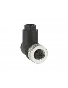 Conector hembra acodado M12 4 contactos sin cable XZCC12FCM40B de Schneider