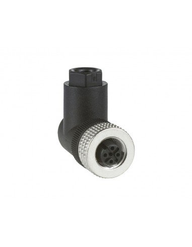 Conector hembra acodado M12 4 contactos sin cable XZCC12FCM40B de Schneider