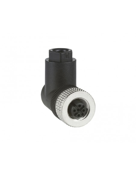 Conector hembra acodado M12 4 contactos sin cable XZCC12FCM40B de Schneider