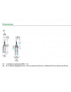 Final de carrera filamento resorte XCKN2106P20 de Telemecanique 2