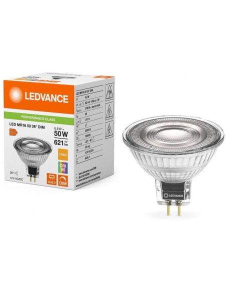 Bombilla dicroica Led regulable  DIM MR16 36º 6.8W 2700K de Ledvance