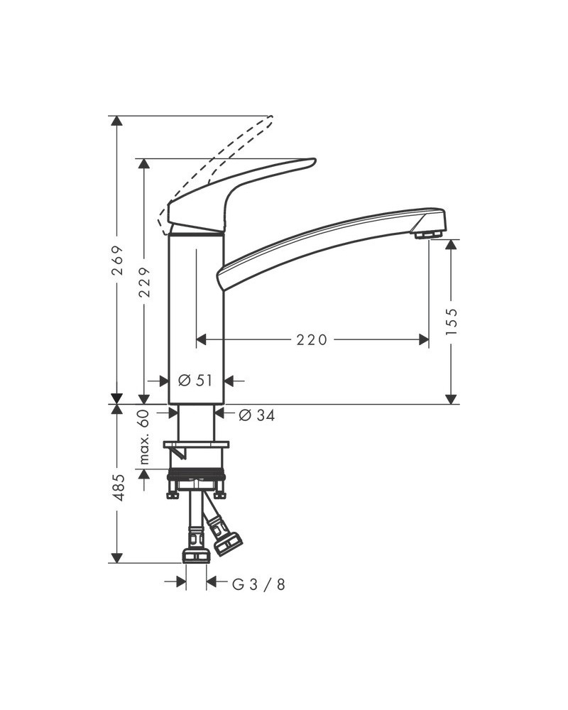 Grifo de fregadero Focus-E 31806000 de Hansgrohe
