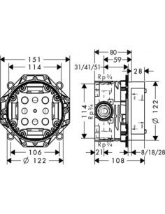 Cuerpo de empotrar iBOX universal 01800180 de Hansgrohe 2
