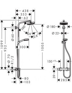 Columna de ducha SHOWERPIPE CROMETA 160 2726440 de Hansgrohe 2