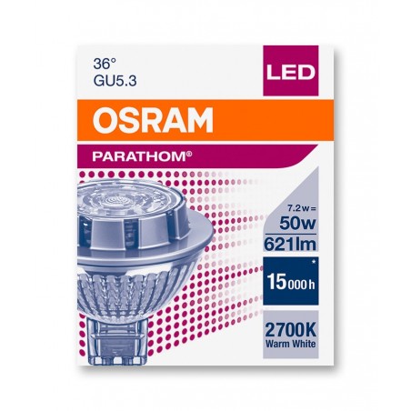 Bombilla dicroica Led PARATHOM MR16 36º 7.2W 4000K de Ledvance