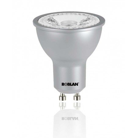 Bombilla dicroica Led 7W 230V 3000K de gran luminosidad. REGULABLE Marca Roblan