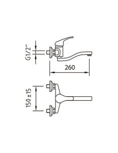 Grifo de fregadero mural Panam Elegance 97805 de Clever 2