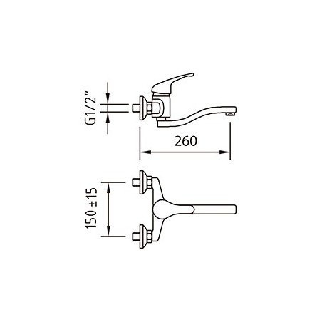Grifo de fregadero mural Panam Elegance 97805 de Clever