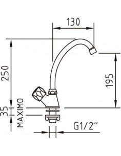 Grifo de fregadero de un agua Guayama 96462 de Clever 2