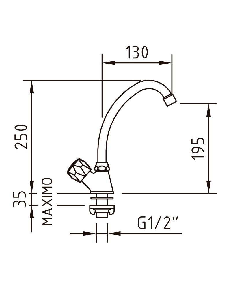 Grifo de fregadero de un agua Guayama 96462 de Clever