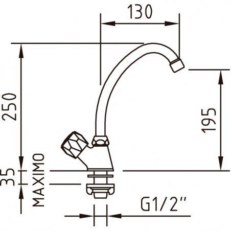 Grifo de fregadero de un agua Guayama 96462 de Clever