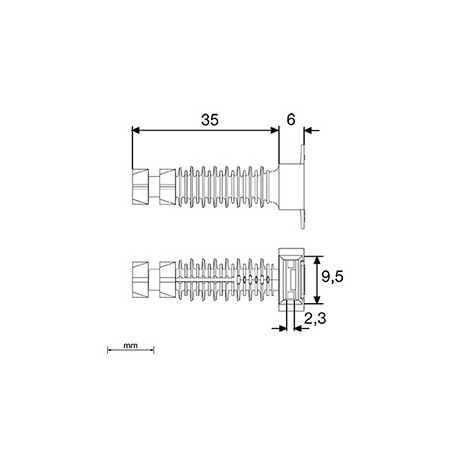 Taco gris para brida Unex 1251-3 bolsa de 100 unidades