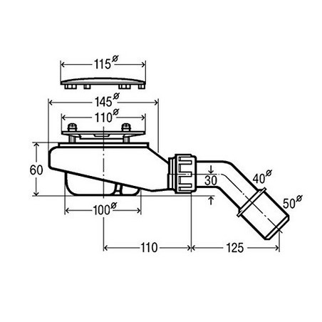 Sifón de ducha Tempoplex altura 60mm de Viega