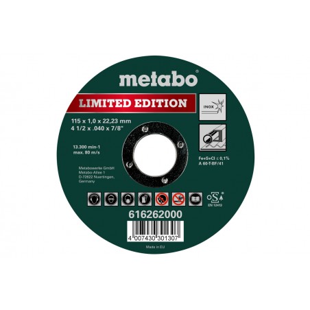 Disco de corte inox 115x1.0x22.23 de Metabo