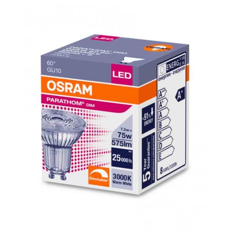 Bombilla dicroica Led PARATHOM DIM PAR16 60º 7.2W 3000K de Ledvance