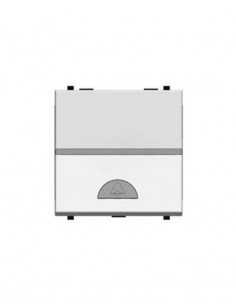 Pulsador ancho con símbolo de timbre N2204BL Serie Zenit de Niessen