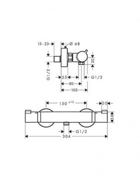 Grifo de ducha termostático Ecostat 13116000 de Hansgrohe