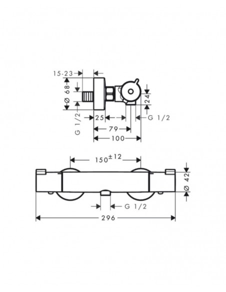 Grifo de ducha termostático Ecostat 1001 CL visto 13211000 de Hansgrohe