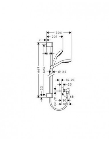 Set de ducha termostática Croma Select E vario Ecostat Comfort 27081400 de Hansgrohe