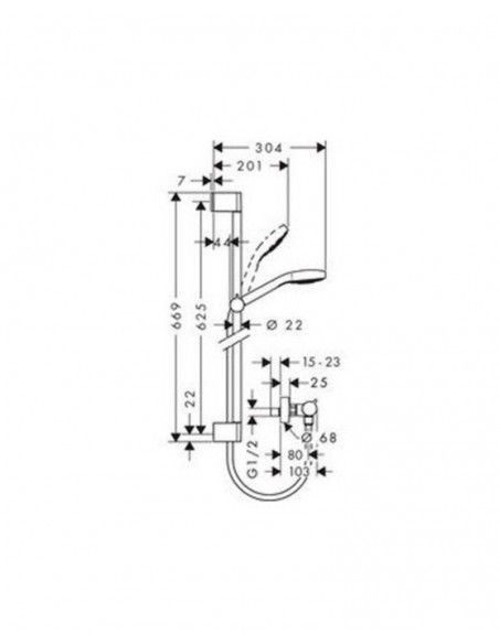 Set de ducha termostática Croma Select E vario Ecostat Comfort 27081400 de Hansgrohe