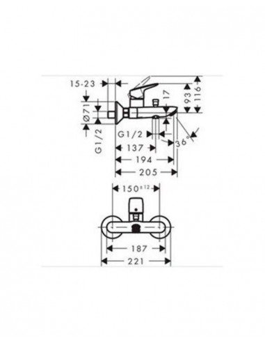 Grifo de bañera Logis 71400000 de Hansgrohe