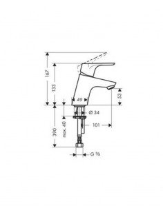 Grifo de lavabo Focus PUSH-OPEN 31604000 de Hansgrohe 2