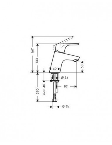 Grifo de lavabo Focus PUSH-OPEN 31604000 de Hansgrohe