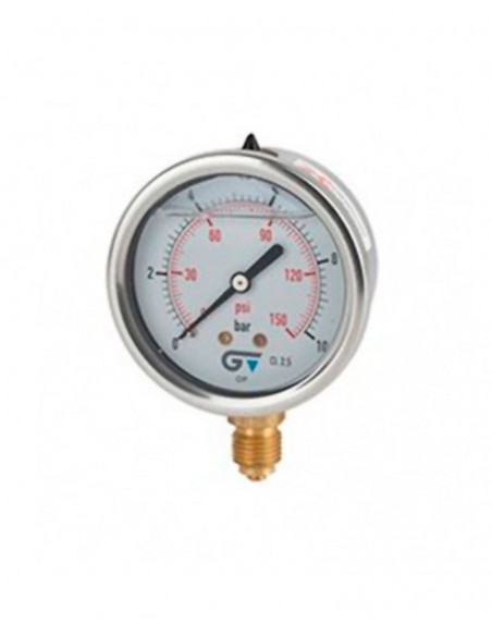 Manómetro con glicerina conexión inferior de 0 a 4 bar de Genebre