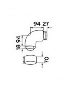 Codo 60/100 X 87º para calderas de condensación de Vaillant 2