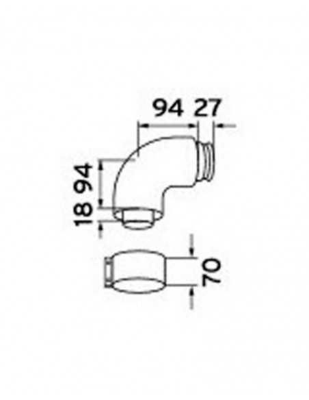 Codo 60/100 X 87º para calderas de condensación de Vaillant