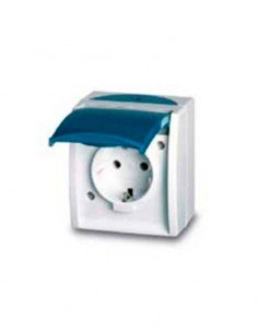 Enchufe de superficie schuko con tapa estanco 3088 de Niessen