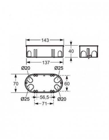 Caja para pladur 2 mecanismos 3256 de Famatel