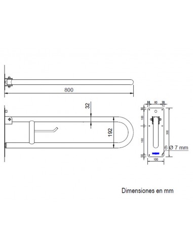 Barra de apoyo abatible blanca 15051.80.W de Nofer