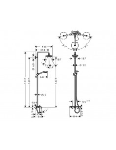 Columna de bañera SHOWERPIPE CROMA SELECT E 180 2Jet 27352400 de Hansgrohe 2