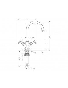 Grifo de lavabo bimando AXOR MONTREUX 16502000 de Hansgrohe 2