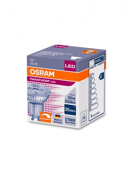 Bombilla dicroica Led regulable PARATHOM DIM PAR16 120º 7,9W 3000K de Ledvance