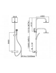 Columna de ducha termostática INOX THER de Cabel 2