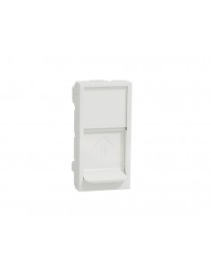 Carátula RJ45 estrecha blanco polar compatible Keystone NU946018 de Schneider